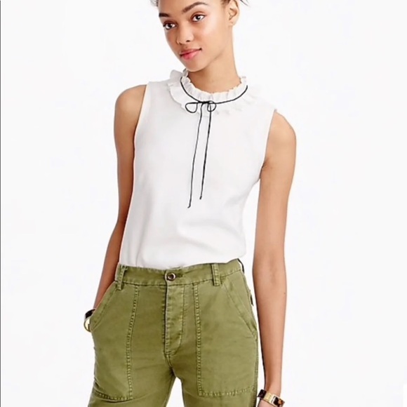 SOLD*NEW* J. Crew • Navy Ruffle Neck Ponte Top - Picture 2 of 5